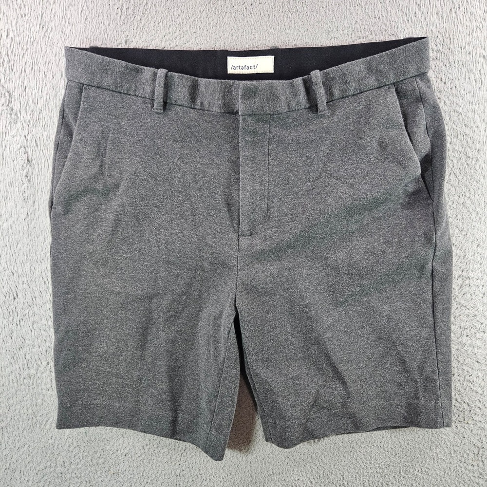 Artefact Mens Charcoal Grey Chino Shorts Size 35 Cotton Blend‎ Stretch